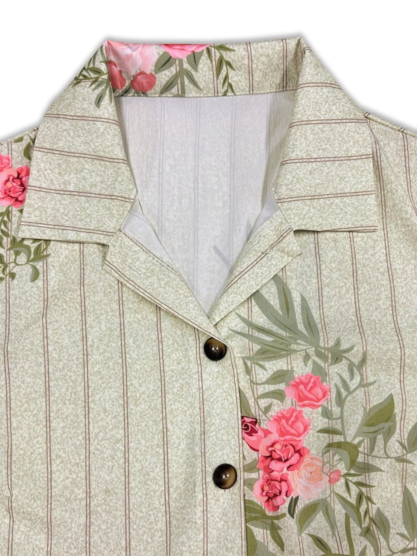 Sarah Express Women's Plus Size Floral Striped Button-Down Midi Shirt Dress