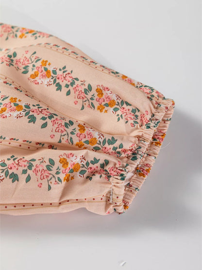 Sarah Express Women's Floral Print Bow Lace Long Sleeve Mini Dress - Romantic Loose Fit