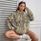 Women's Jungle Maple Leaf Branches Hoodie Long Sleeve Pullover