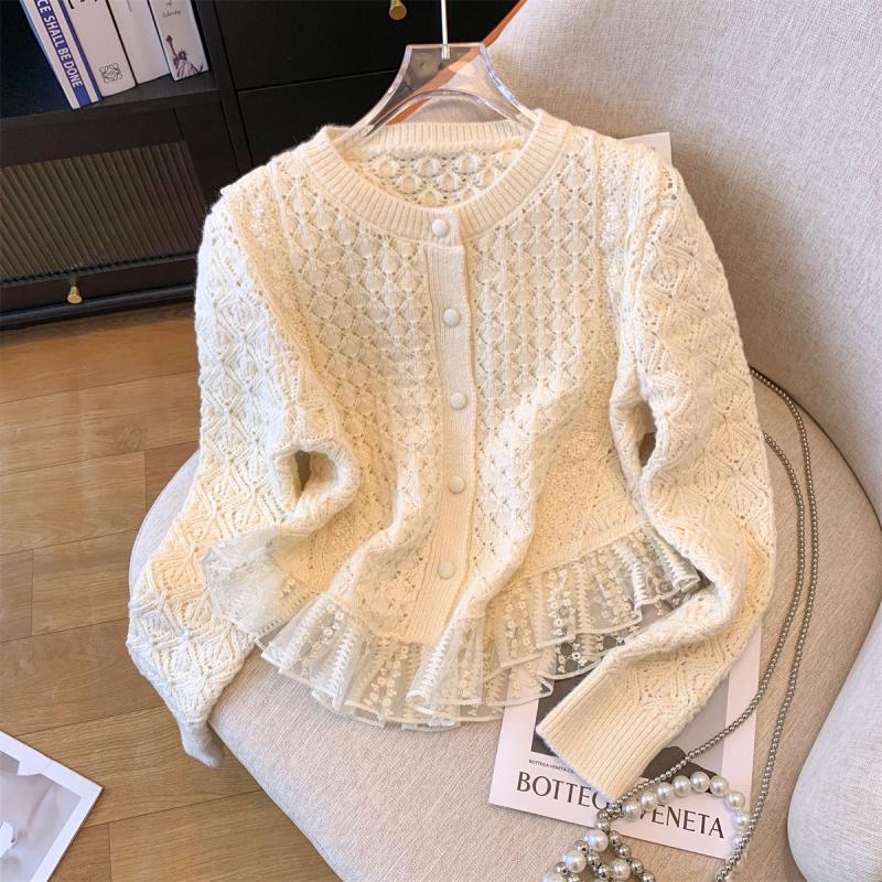 Sarah Express Western Style Knitted Lace Cardigan Women's Outerwear