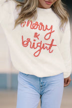 Sarah Express Women's MERRY & BRIGHT Round Neck Sweater