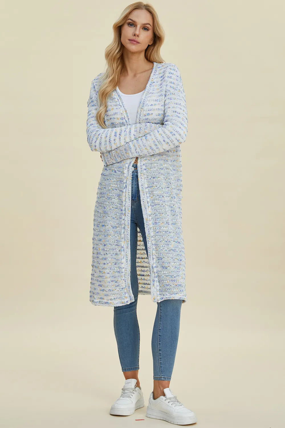 Sarah Express Women’s Plus Size Open Front Longline Cardigan Sweater
