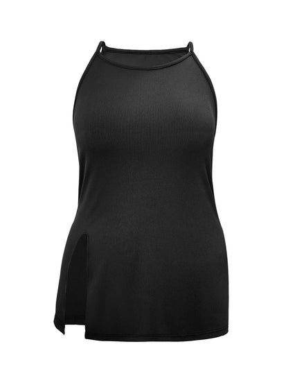 Sarah Express Women's Plus Size Slit Round Neck Cami