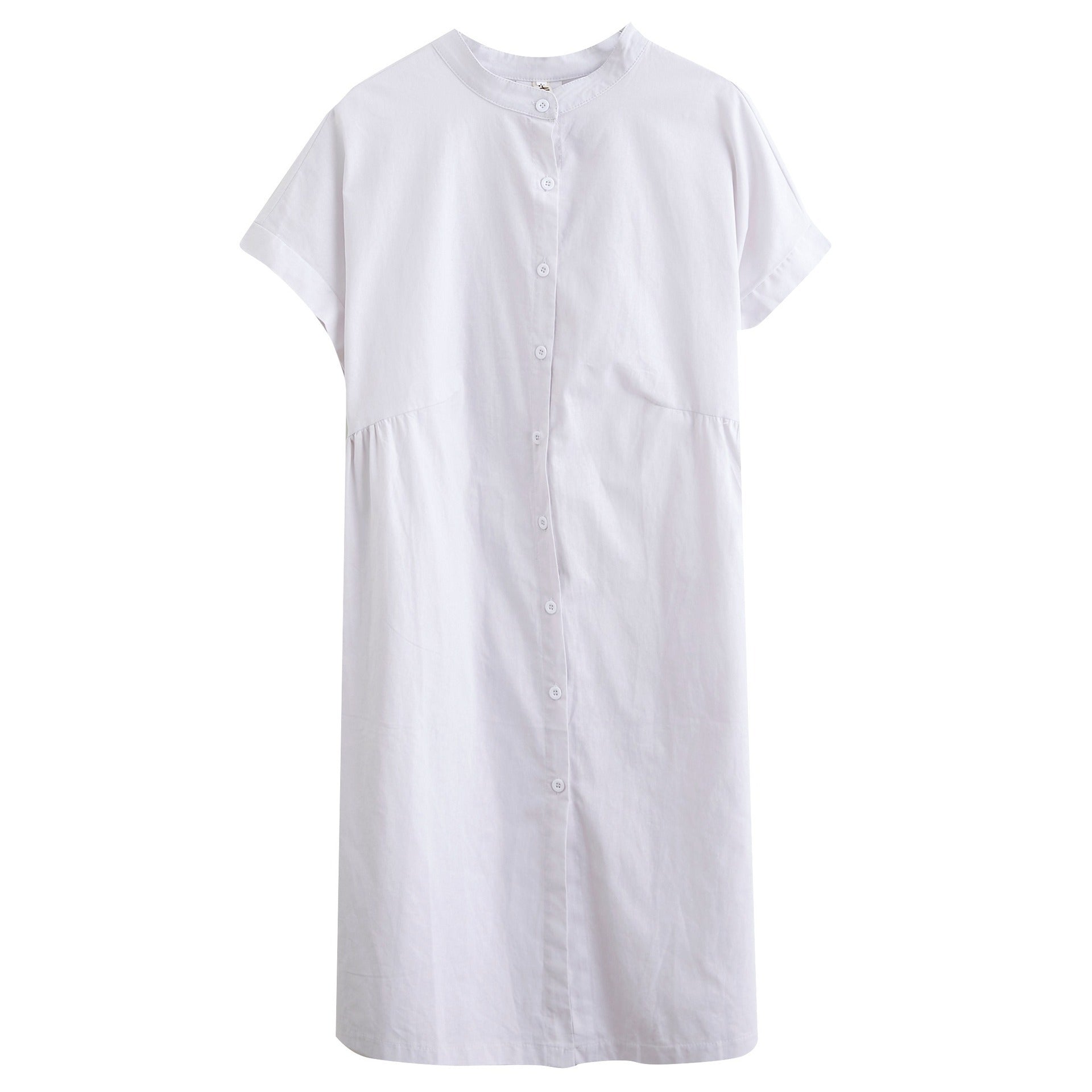 Sarah Express Women's Cotton Linen Stand Collar Loose Fit Dress