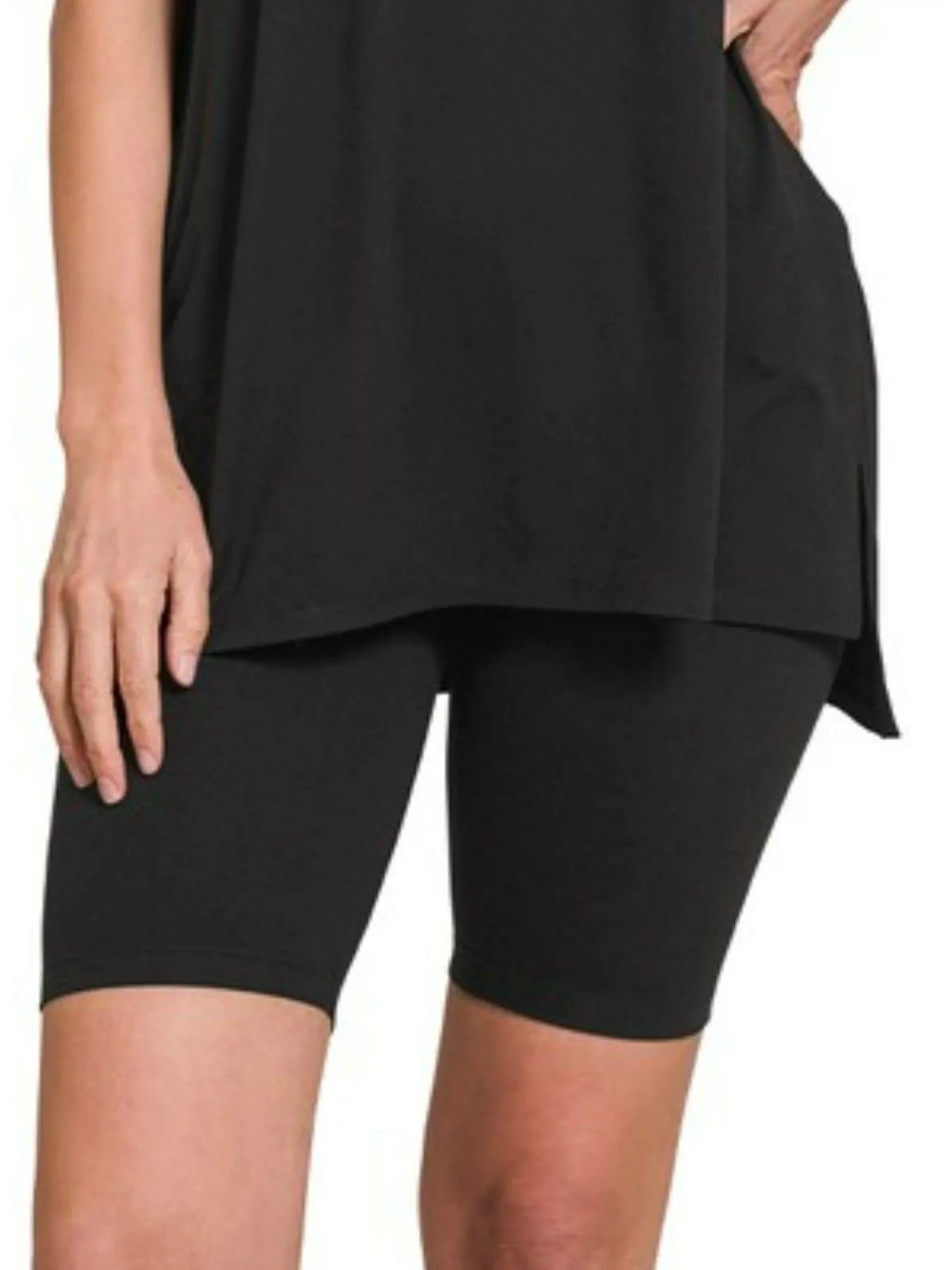 Sarah Express Women’s Brushed Microfiber Top and Biker Shorts Set