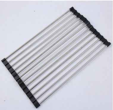 Sarah Express Folding Kitchen Sink Rack - Stainless Steel Dish Drainer Organizer