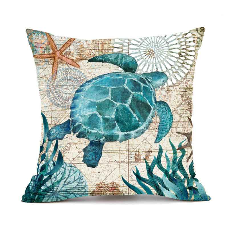 Sarah Express Sea Turtle Cushion Cover 45x45cm - Decorative Throw Pillow Case for Sofa Couch Bedroom Living Room Sea turtle 45x45cm