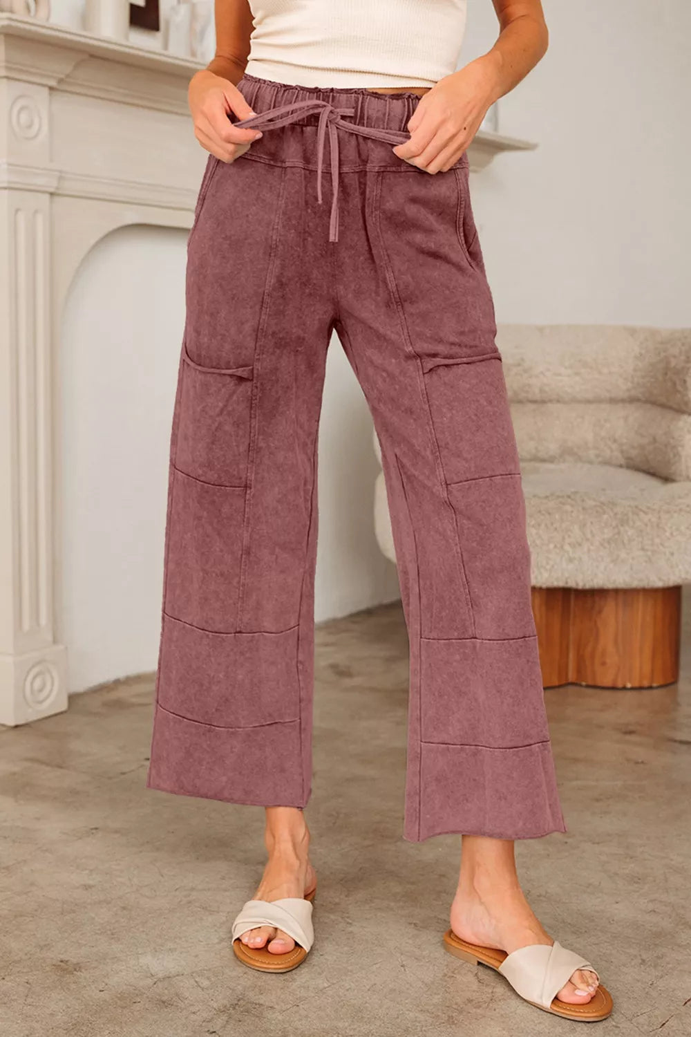 Sarah Express Women's Wash Wide Leg Pants