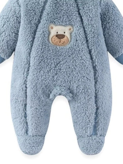 Sarah Express Women's Bunny Hooded Fleece One-Piece Pajamas - Cozy Loungewear