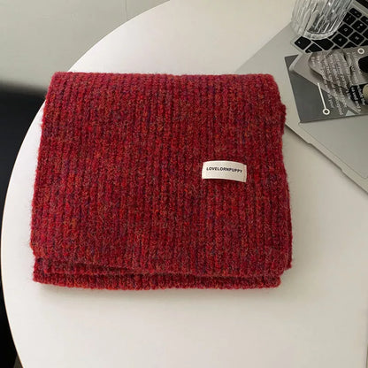 Sarah Express Women's Cozy Knitted Winter Scarf - Soft Wool Blend Long Scarf Big Red ONESIZE