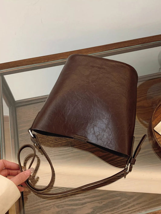 Sarah Express Women's Vintage Style Bucket Crossbody Bag