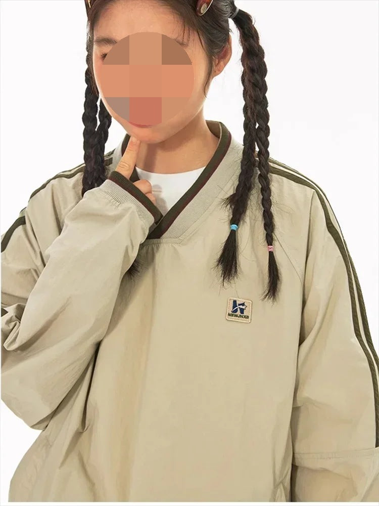 Sarah Express Harajuku Retro Oversized Pullover Sweater Unisex Street Style