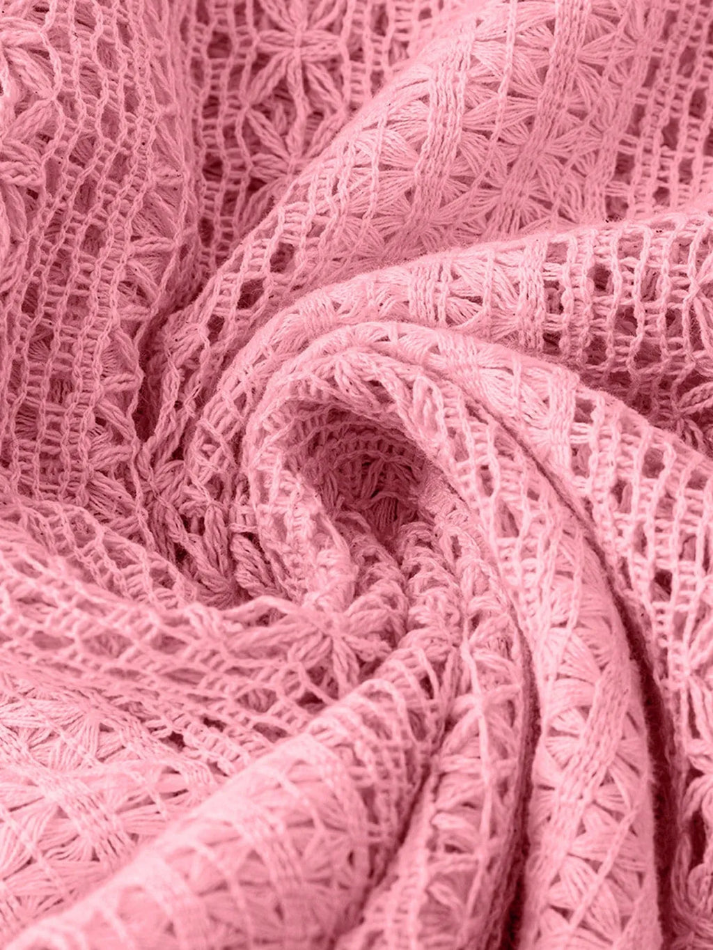 Sarah Express Women's Crochet Notched Button-Front Shirt