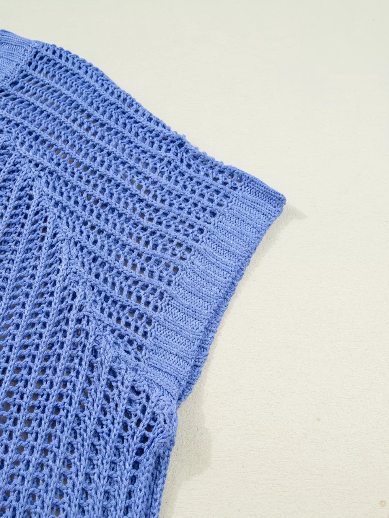 Sarah Express Women's Plus Size Open Knit Bow Tie Short Sleeve Sweater