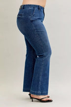 Sarah Express Women’s Plus Size Mid Rise Bootcut Jeans with Welt Pockets
