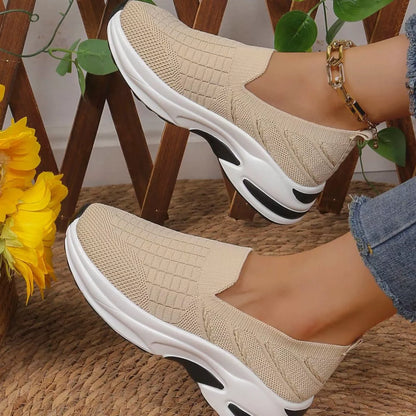 Sarah Express Women's Round Toe Mesh Slip-Ons