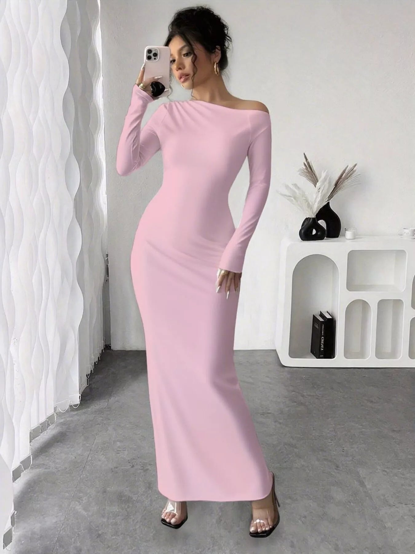 Sarah Express Women's Floral Print One Shoulder Maxi Dress