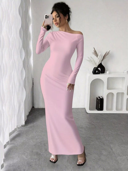 Sarah Express Women's Floral Print One Shoulder Maxi Dress