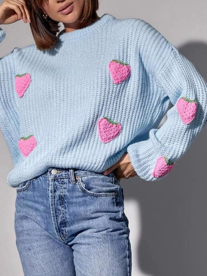 Sarah Express Women's Strawberry Button Down Cardigan