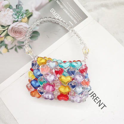 Sarah Express Beaded Pearl Crossbody Bag - Handmade Heart Tote Handbag for Women Loving Handbag