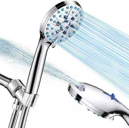 Sarah Express High Pressure Handheld Shower Head with 5 Spray Settings - Adjustable Multi-Function Bathroom Shower Electrochromism Color