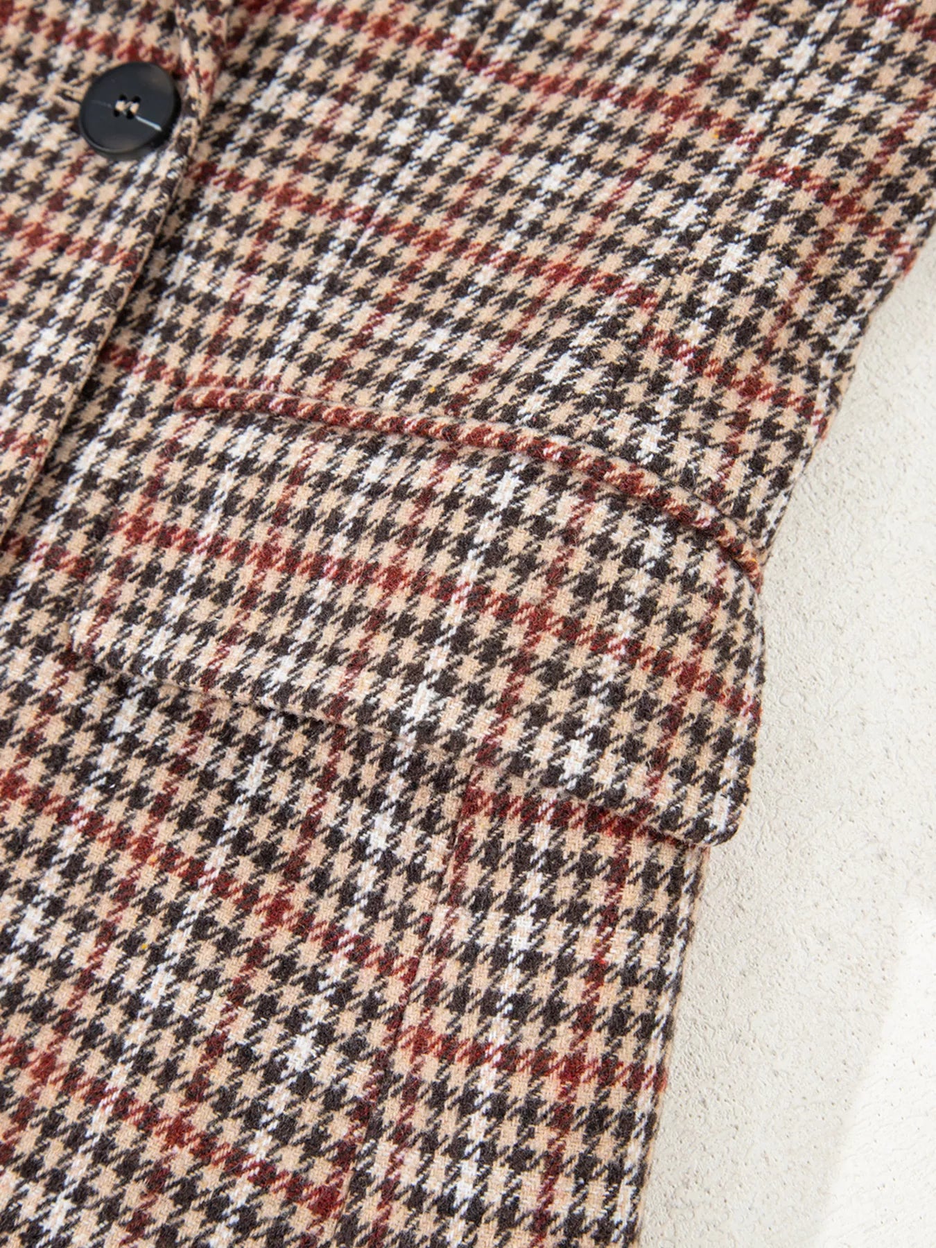 Sarah Express Women's Houndstooth Lapel Collar Blazer