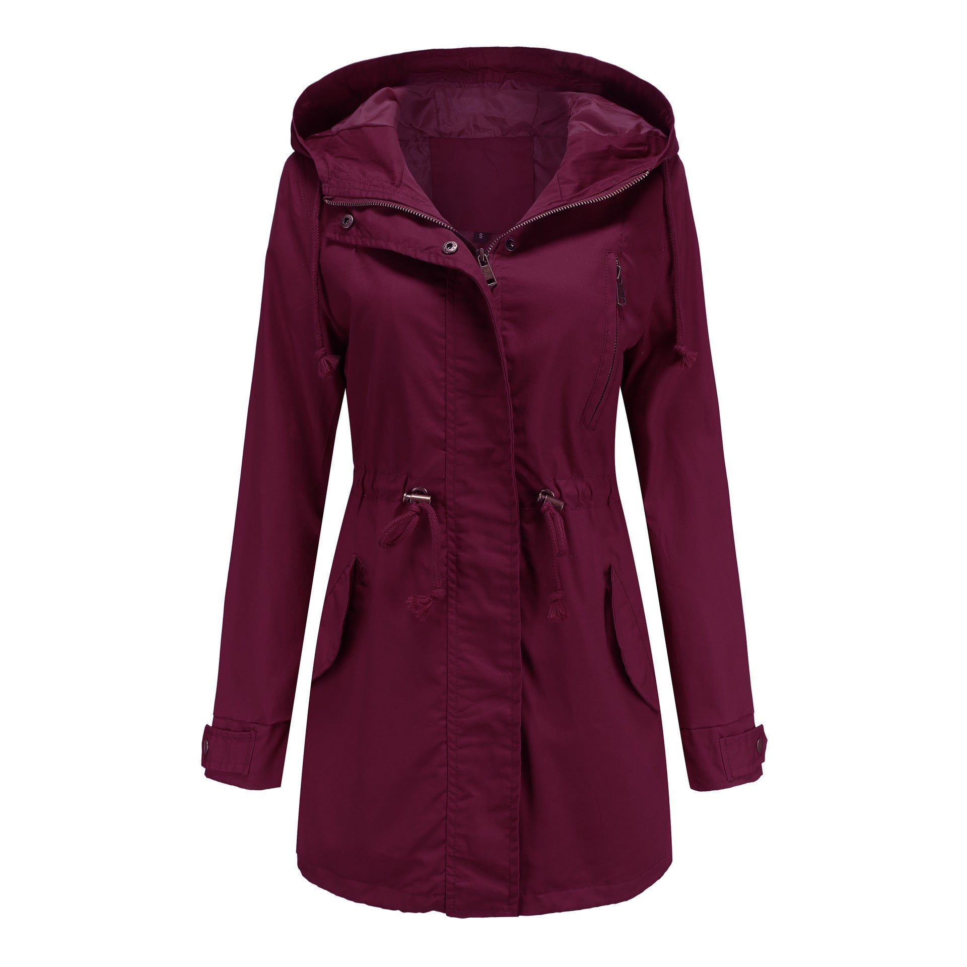 Sarah Express Women's Cotton Anorak Coat - Mid-Length Jacket with Pockets for Spring Fall