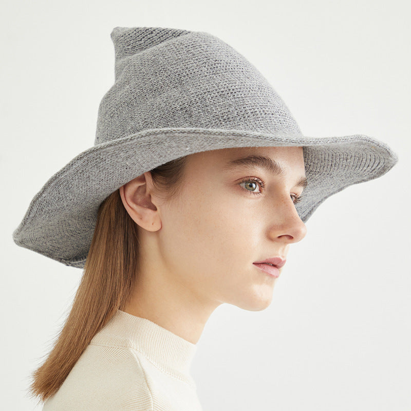 Sarah Express Wool Witch Wizard Hat Wide Brim High Crown Hand-Painted