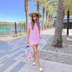 Sarah Express Women's Striped Short Sleeve Pocket Dress Casual Pullover