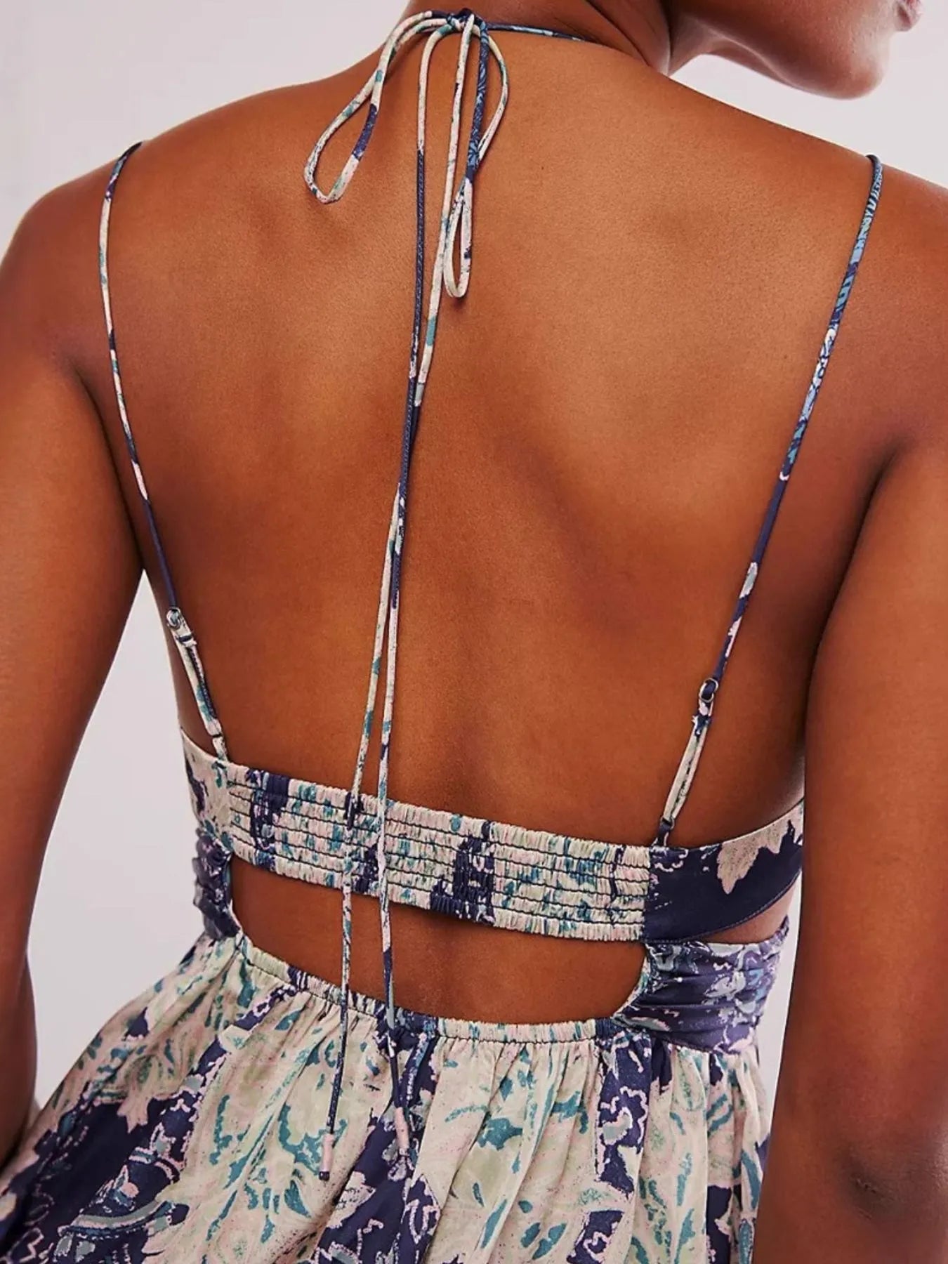 Sarah Express Women's Floral Print Cutout Cami Dress