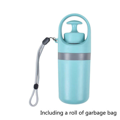 Sarah Express Dog Pooper Scooper with Built-in Bag Dispenser - Portable Pet Waste Pickup Tool Blue Grey