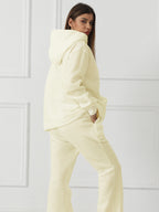 Sarah Express Women's Solid Color Sweatshirt Pants Set - Long Sleeve Casual Loungewear Two-Piece