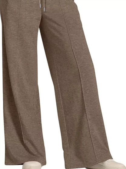 Sarah Express Women's Wide Leg Drawstring Pants - High Waist Palazzo Pants with Pockets