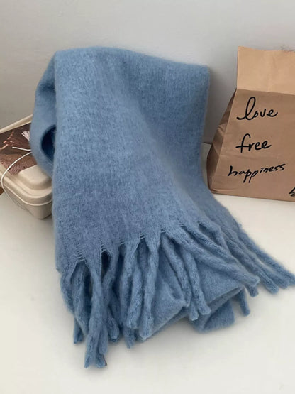 Sarah Express Women's Solid Color Fringe Scarf