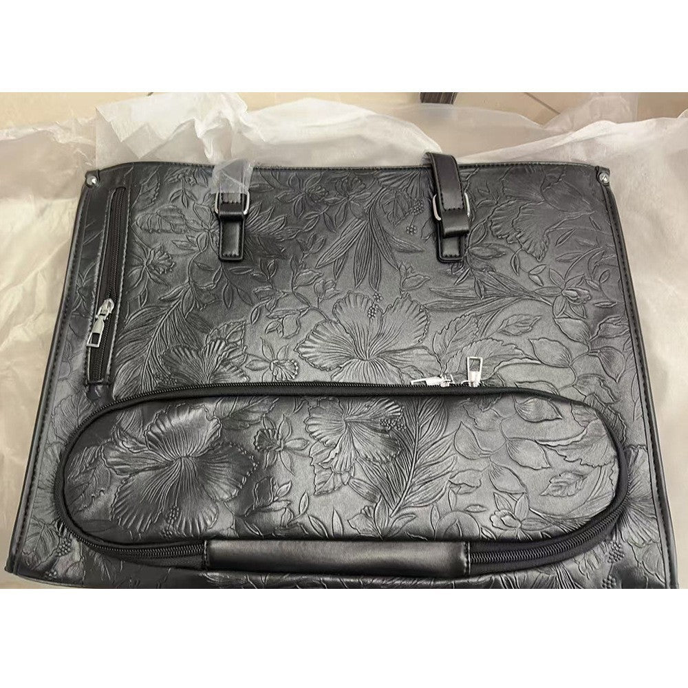 Sarah Express 2-in-1 Tote & Lunch Bag Combo - Extra Large Capacity with Insulated Lunch Compartment Black Printed