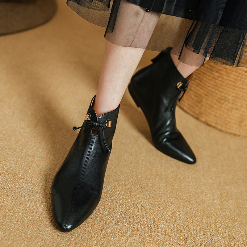 Sarah Express Women's Sheepskin Ankle Boots – Waterproof Soft Sole Casual Boots | Black & Brown Black Single