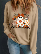 Sarah Express Women's Halloween Ghost Graphic Drop Shoulder Sweatshirt