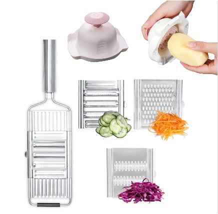 Sarah Express Professional Stainless Steel Grater Vegetable Fruit Slicer Peeler Kitchen Tool 3sets tools Pink hand guard