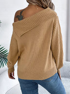 Sarah Express Women's Off-Shoulder Cable Knit Sweater