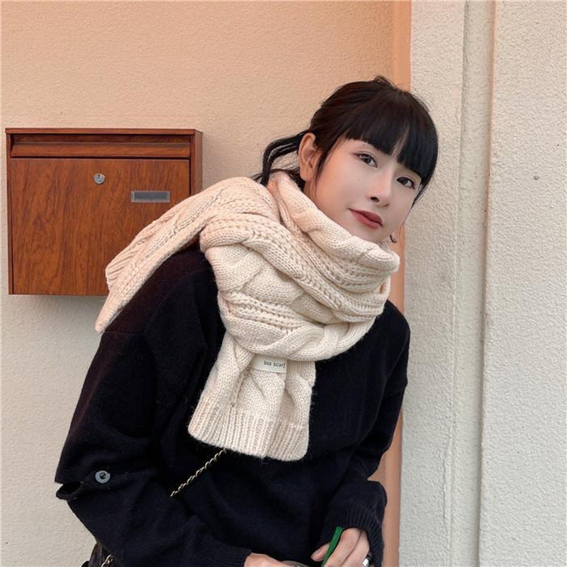 Sarah Express Women's Twisted Knit Winter Scarf Soft Plush Long Warm Accessory