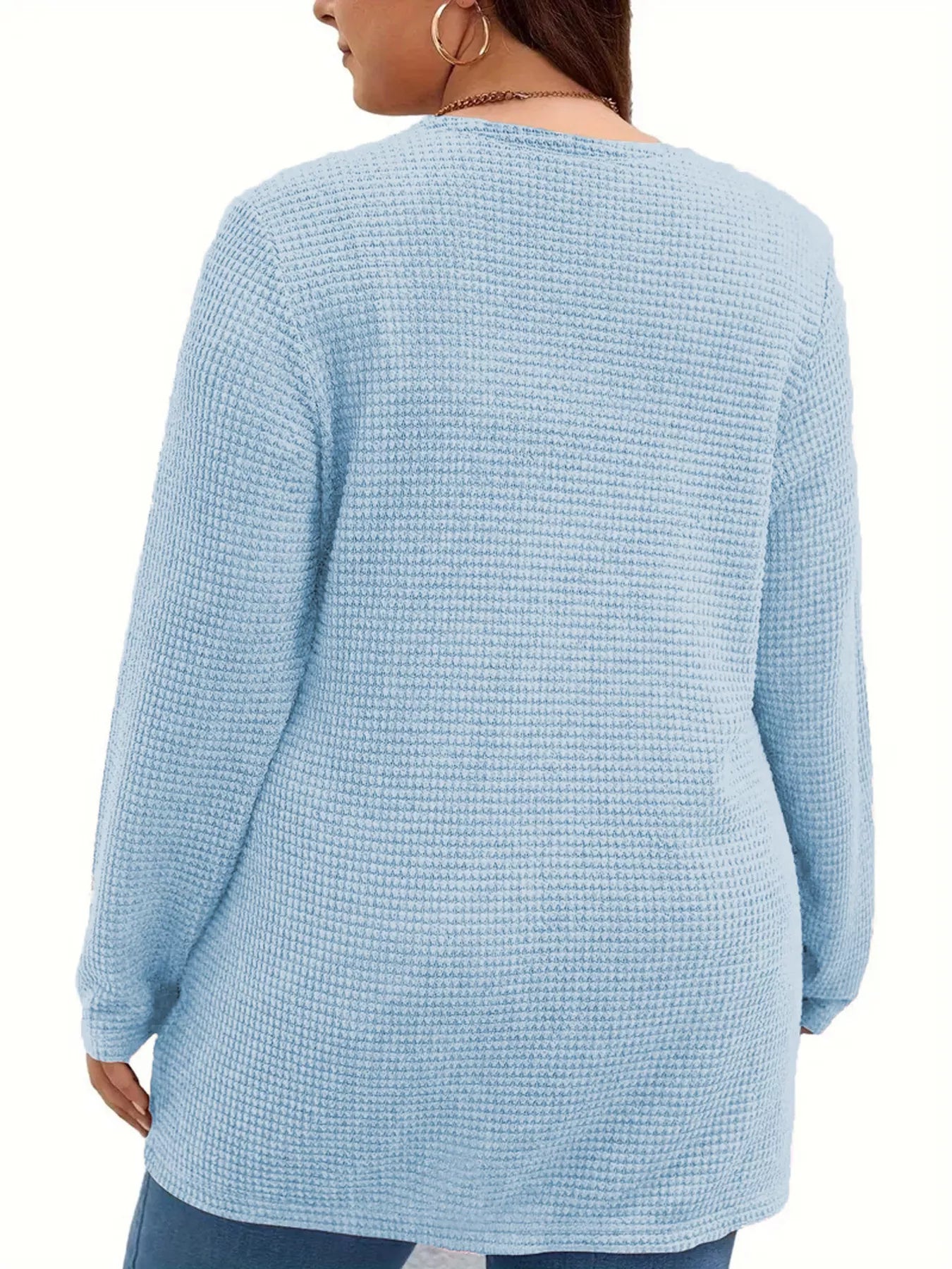 Sarah Express Women's Plus Size Open Front Long Sleeve Knit Cardigan