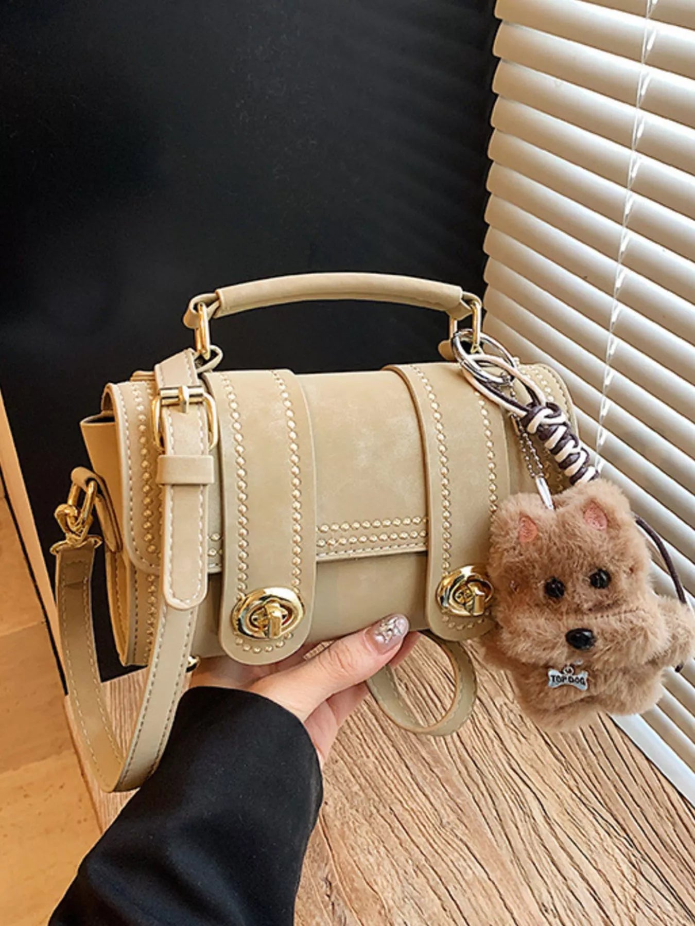 Sarah Express Women's Mini Barrel Crossbody Bag PU Leather Khaki ONESIZE