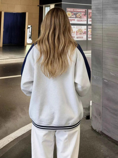 Sarah Express Women's Zip Up Color Block Jacket - Pocketed Lightweight Outerwear