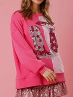 Sarah Express Women's Sequin Color Block Sweatshirt