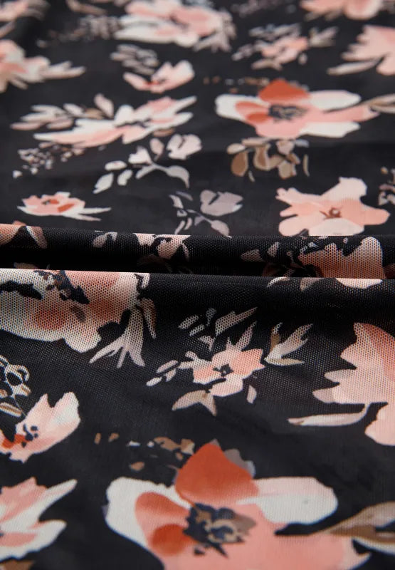 Sarah Express Women's Floral Mock Neck Long Sleeve Blouse