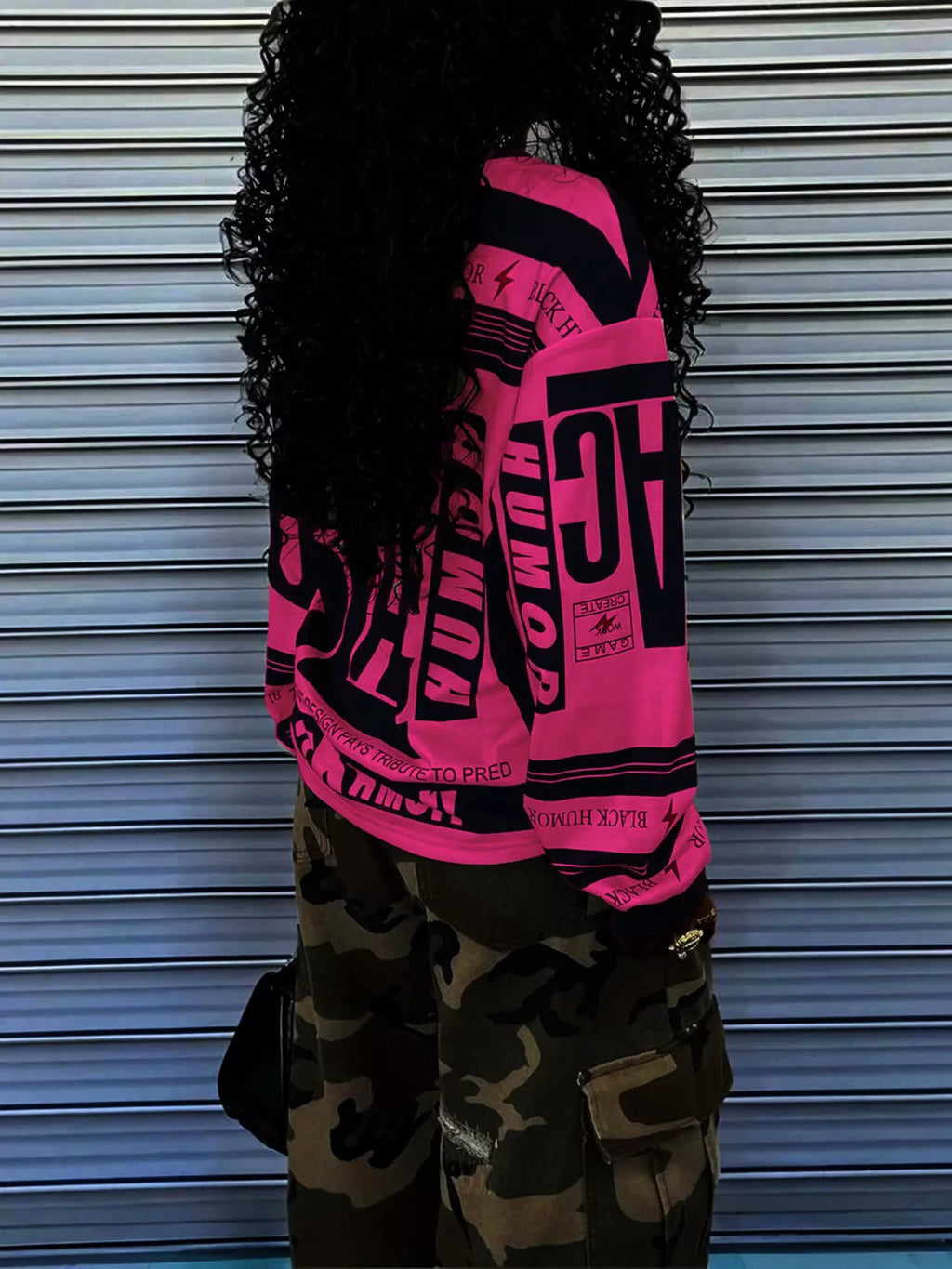 Sarah Express Women's Printed Drop Shoulder Long Sleeve T-Shirt - Oversized Fit