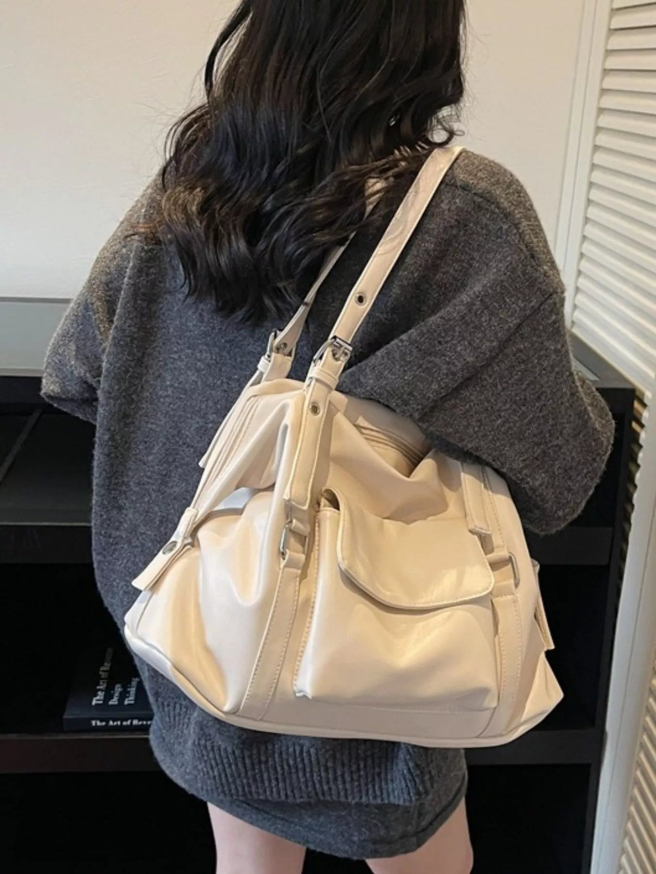 Sarah Express Large Multi Pocket Handbag - PU Leather Tote Bag with Organizer Compartments