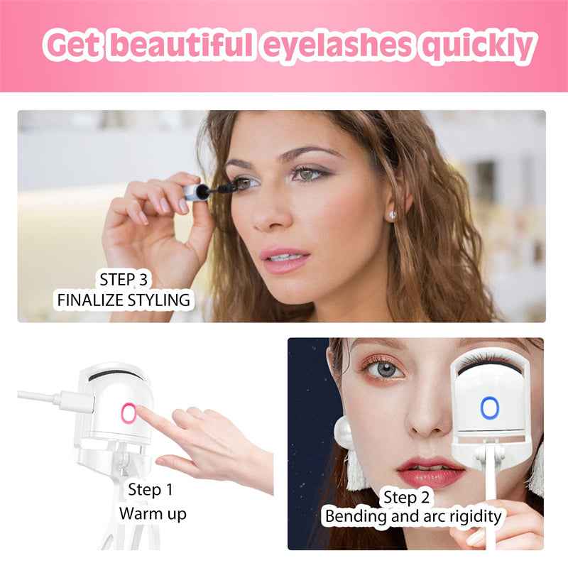 Sarah Express Rechargeable Heated Eyelash Curler USB Electric Temperature Control Portable Mini