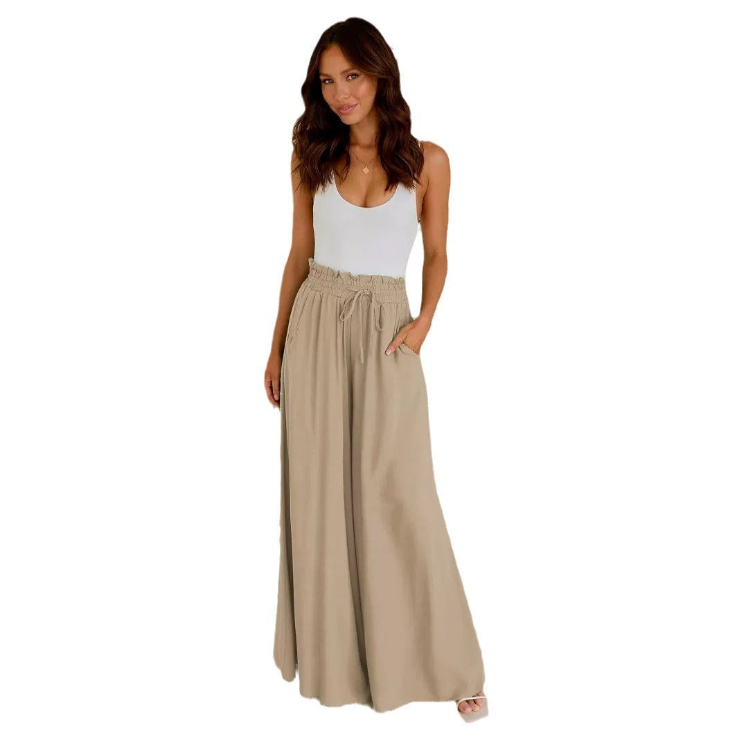 Sarah Express Wide Leg Viscose Casual Pants Loose Fit Draped