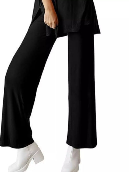 Sarah Express Relaxed Fit Round Neck Top and Pants Two-Piece Lounge Set